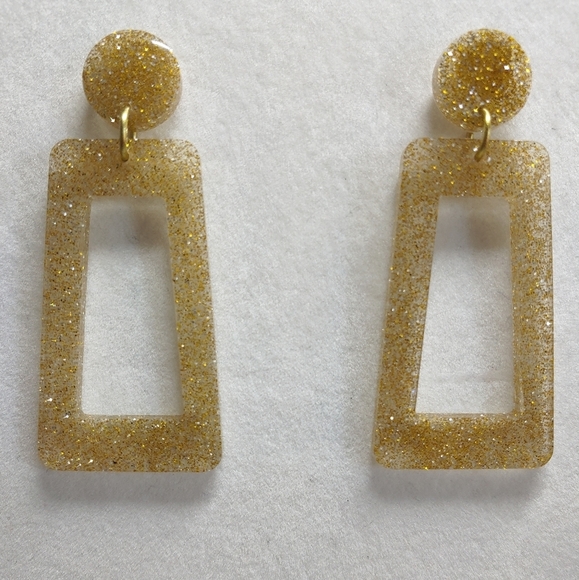 Earrings Gold & Silver Glitter Studs - Picture 1 of 3